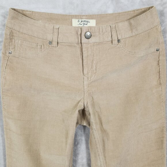d. jeans New York Corduroy Stretchy Slim Pants Tan Women's Size 10 - Picture 3 of 11